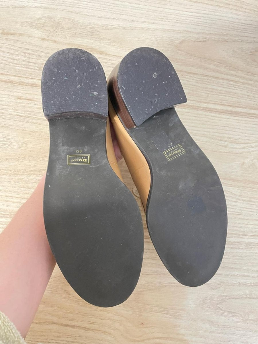 dune london heeled leather loafer - good market thrift store