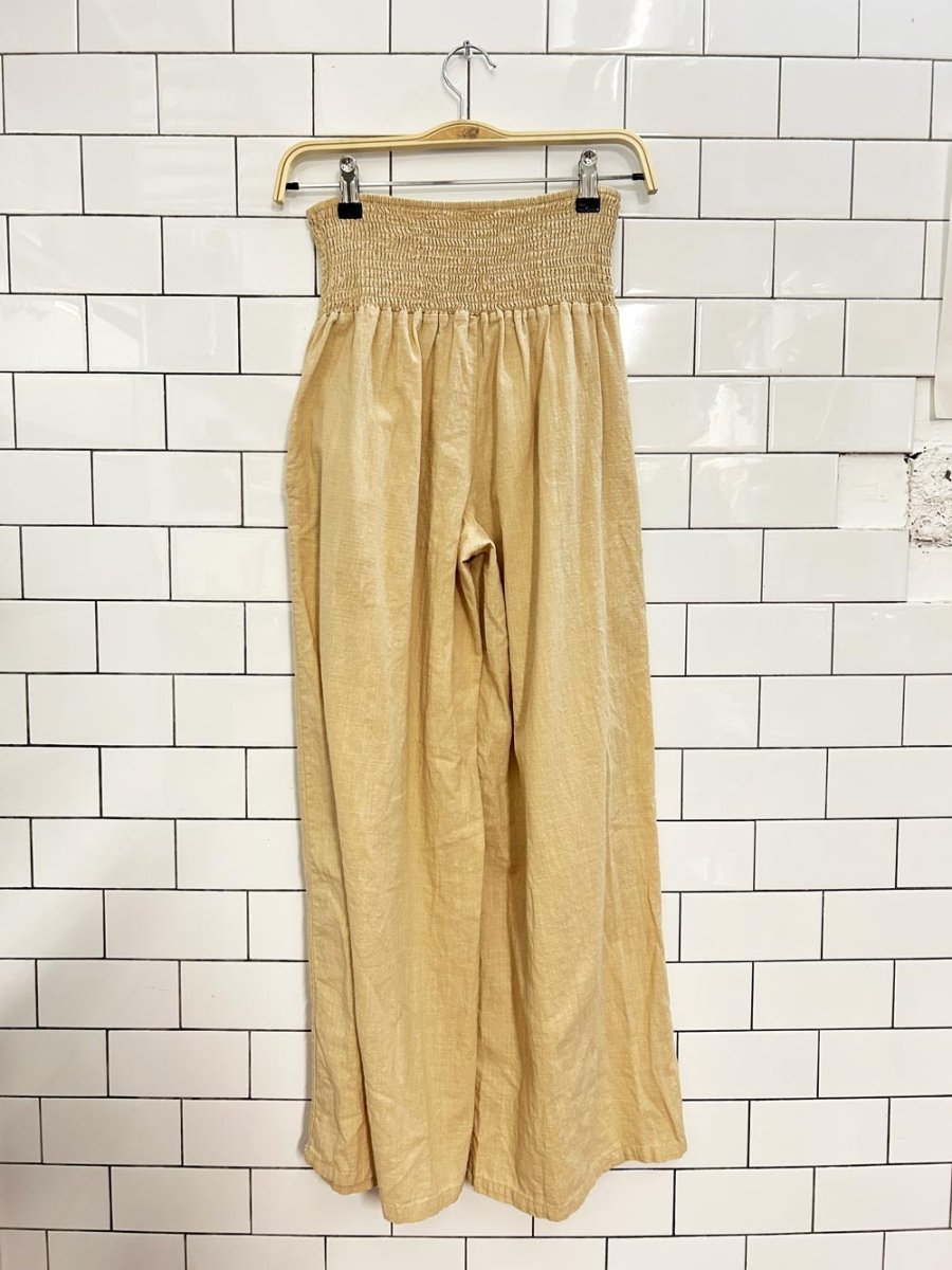 boho smocked waist wide leg pants - good market thrift store