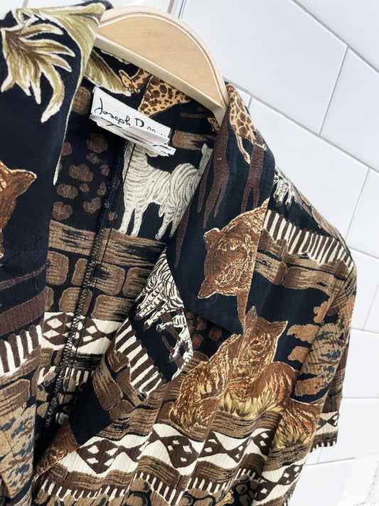 vintage 00s joseph ribkoff safari maxi shirt - good market thrift store