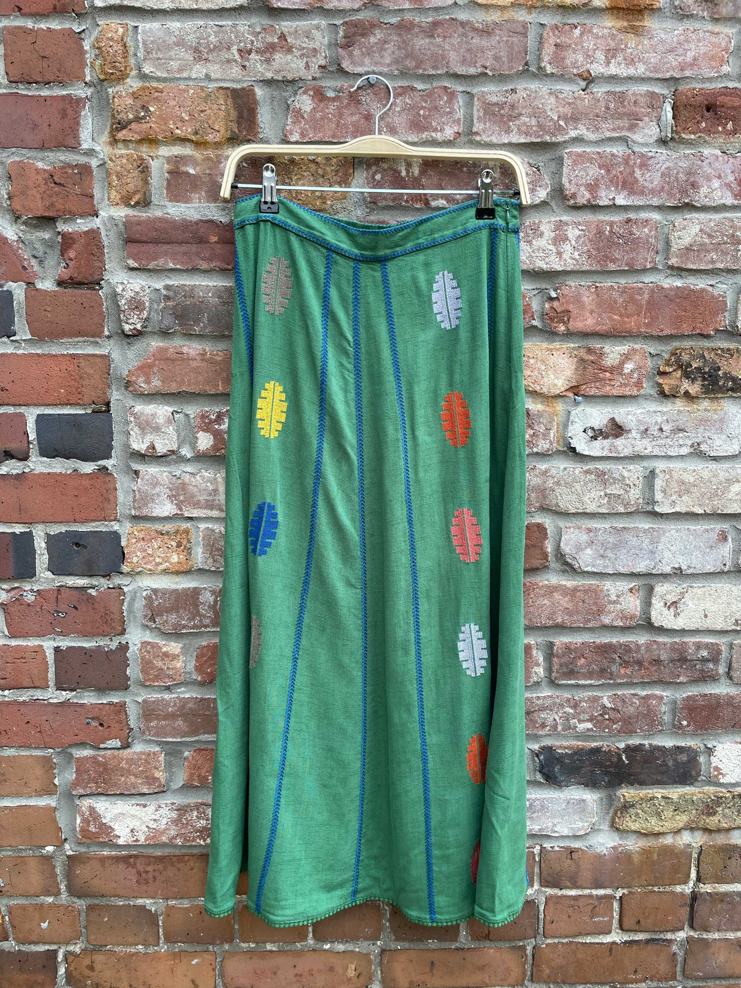 zara linen-blend boho midi skirt