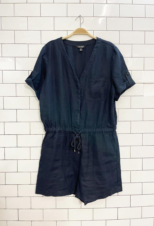 lauren ralph lauren 100% linen romper - good market thrift store