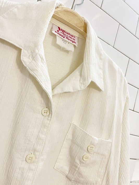 vintage 80s peggy mrazik textured oversized pocket shirt | made in Canada - good market thrift store