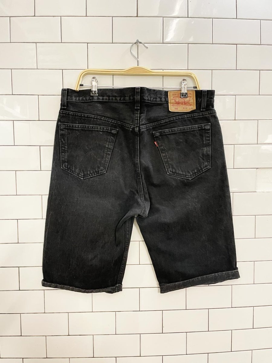vintage 80s levi's 501 long denim shorts - good market thrift store
