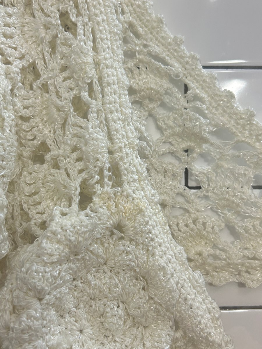 vintage crochet flare sleeve festival top - good market thrift store