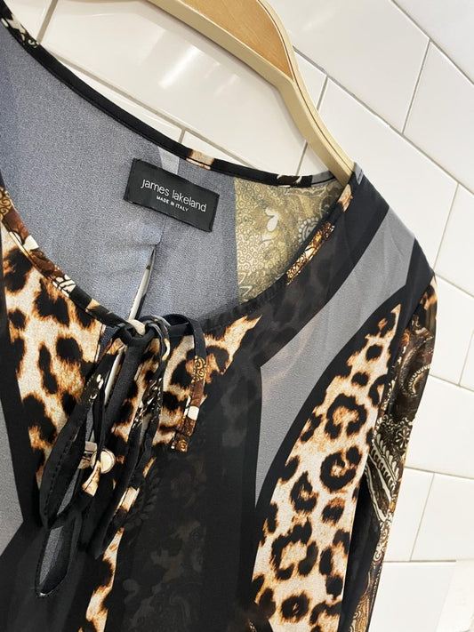 atterly james lakeland wave hem animal print dress | made in Italy - good market thrift store