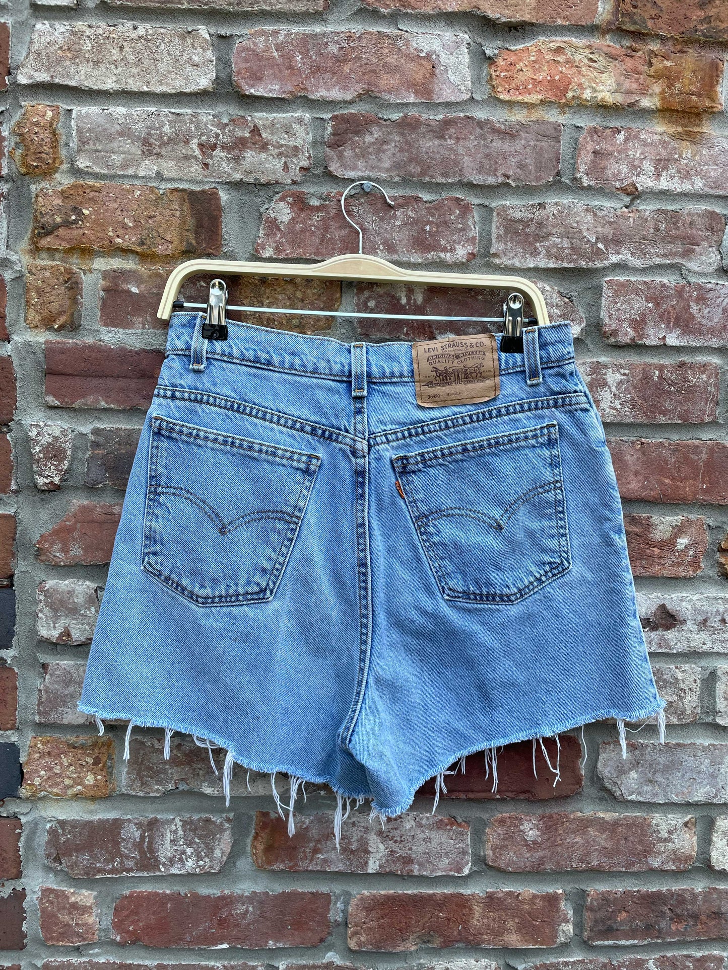 vintage levi's orange tab cut off denim shorts