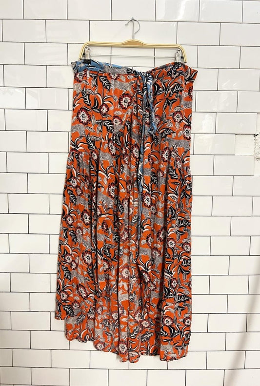 angie boho floral wrap maxi skirt - good market thrift store