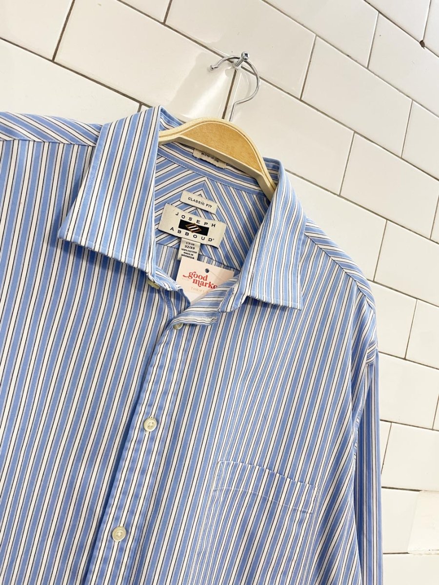 joseph abound blue stripe boyfriend shirt - good market thrift store