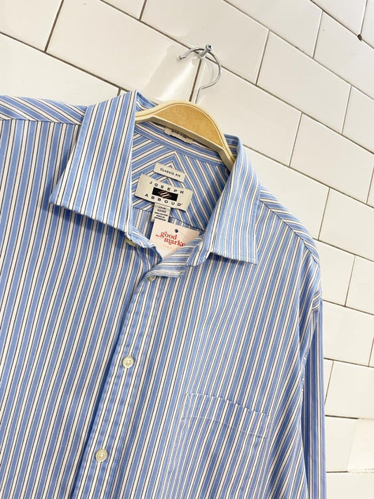 joseph abound blue stripe boyfriend shirt - good market thrift store