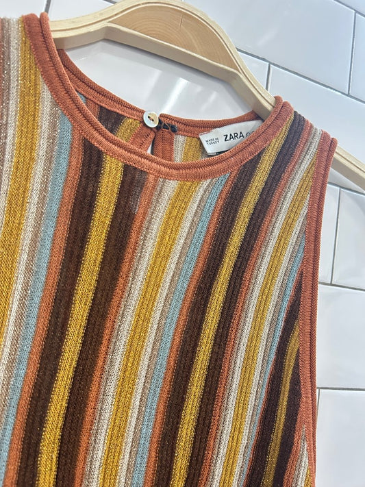 zara retro ribbed mesh knit sleeveless top - good market thrift store