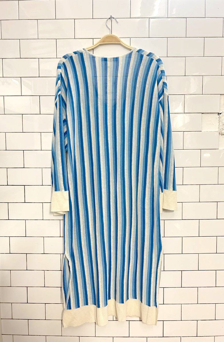 nwt zara linen oversized striped knit midi dress - good market thrift store