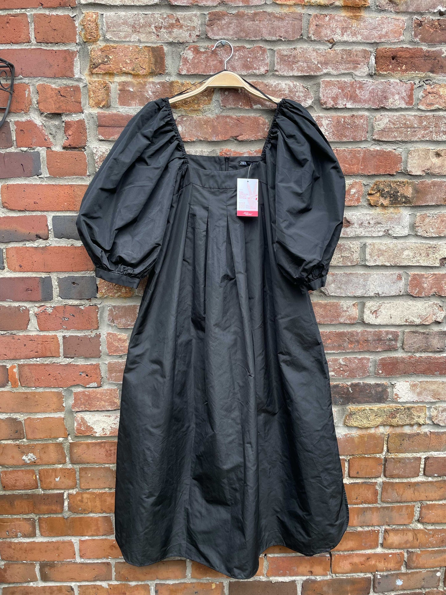 zara voluminous puff sleeve maxi dress