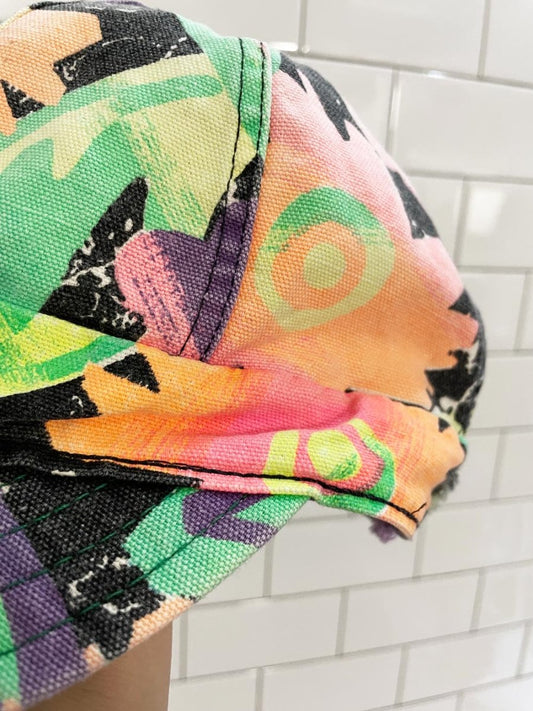 vintage 90s kromer neon short brim hat | union made in USA - good market thrift store