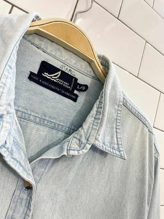 vintage 90s sperry top sider denim shirt - good market thrift store