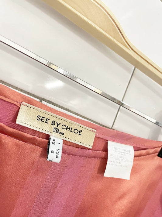 see by chloé silk - blend pleated side knee - length skirt | made in Italy - good market thrift store