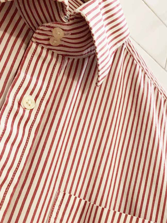 vintage francesco smalto paris striped full button shirt | made in italy