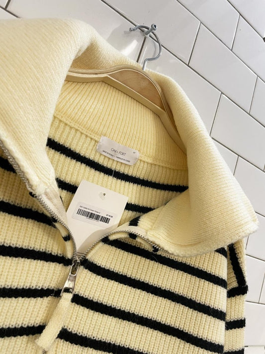 nwt oak + fort oversized boxy knit 1/2 zip sweater - good market thrift store