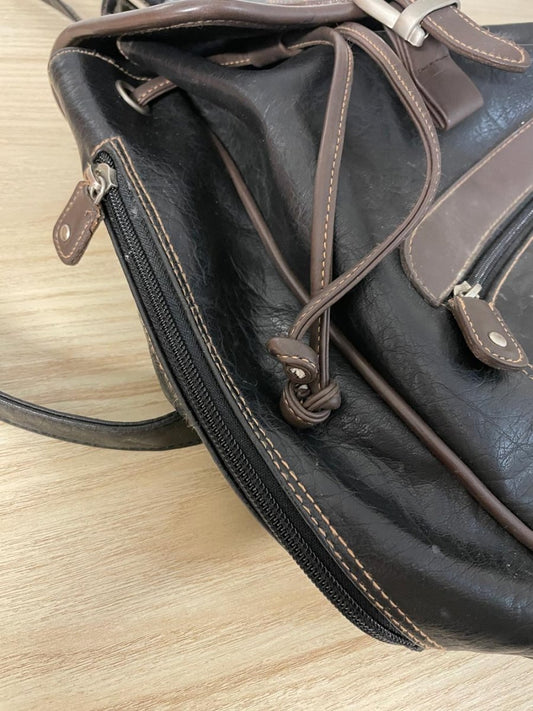 vintage 90s mouflon faux leather backpack - good market thrift store