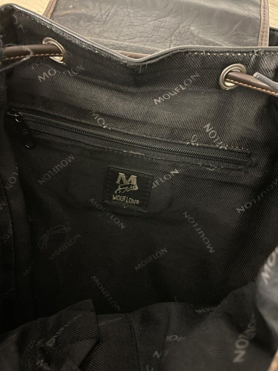 vintage 90s mouflon faux leather backpack - good market thrift store