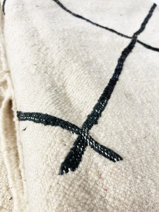 vintage moroccan boujaad hand - woven wool diamond rug - good market thrift store