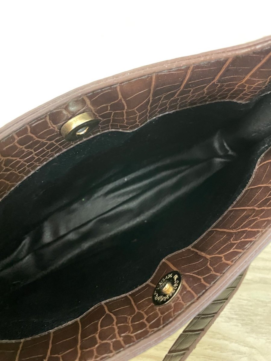 y2k croc embossed shoulder bag - good market thrift store