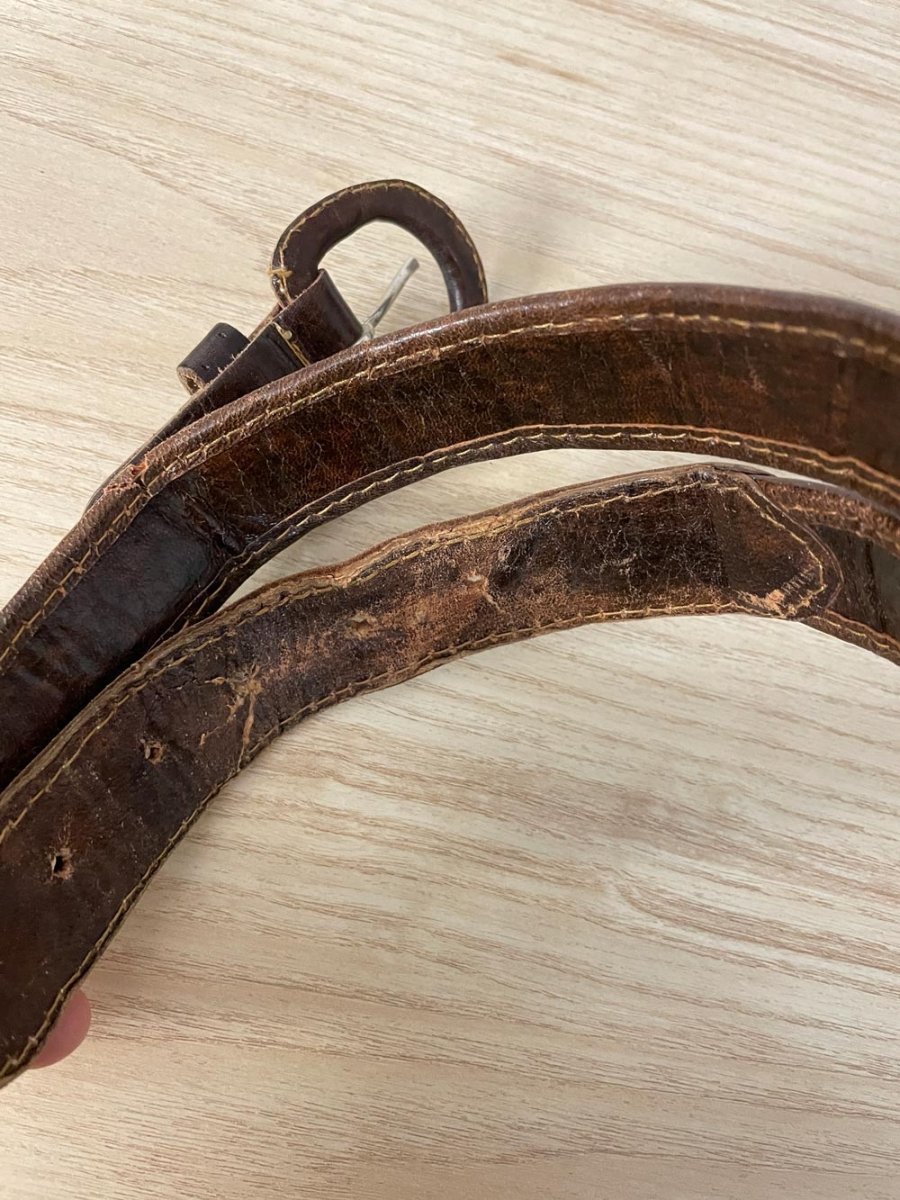 vintage kilim woven leather belt - good market thrift store