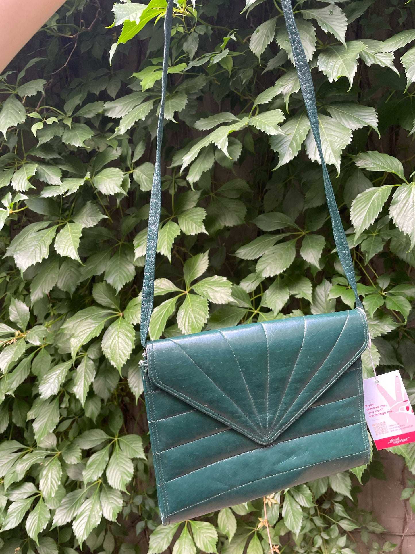 vintage cabrelli shell flap leather shoulder bag