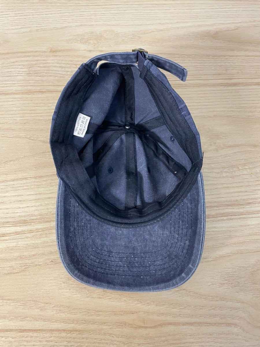 minimal faded cotton baseball cap - good market thrift store