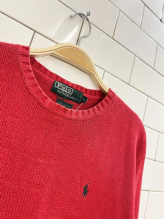 vintage polo RL cotton knit crew - good market thrift store