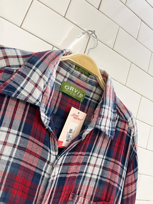 orvis gauze cotton plaid shirt - good market thrift store