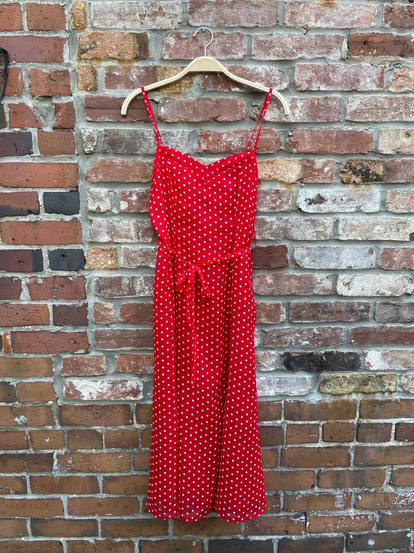 nwt wallace red polka dot midi dress