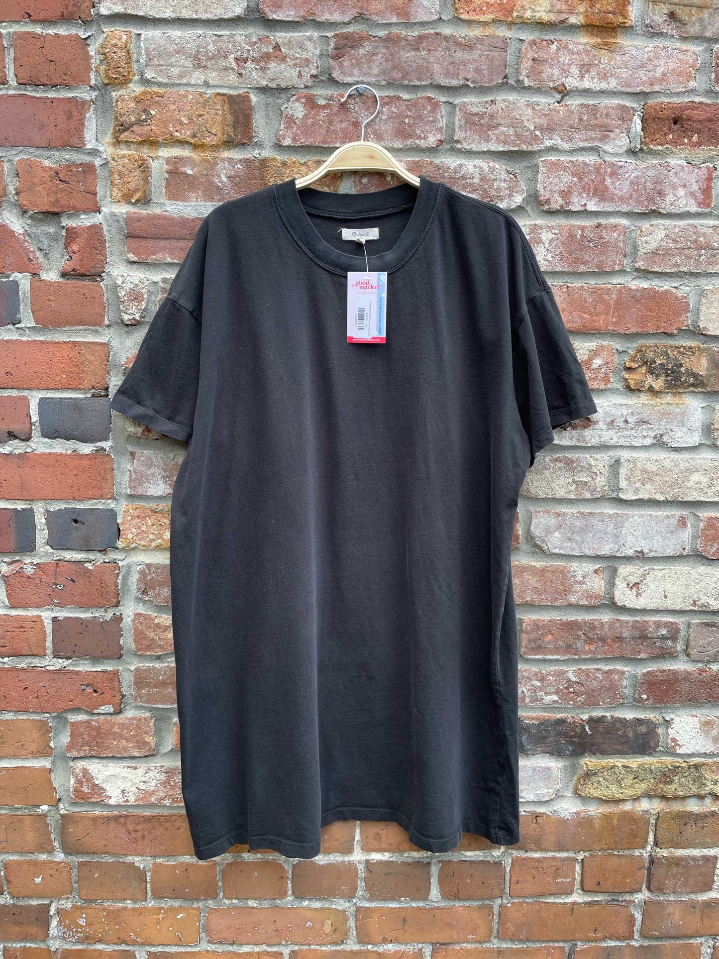 madewell black t-shirt mini dress