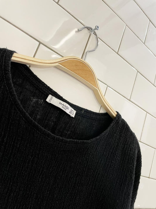 mango textured boxy summer top - good market thrift store