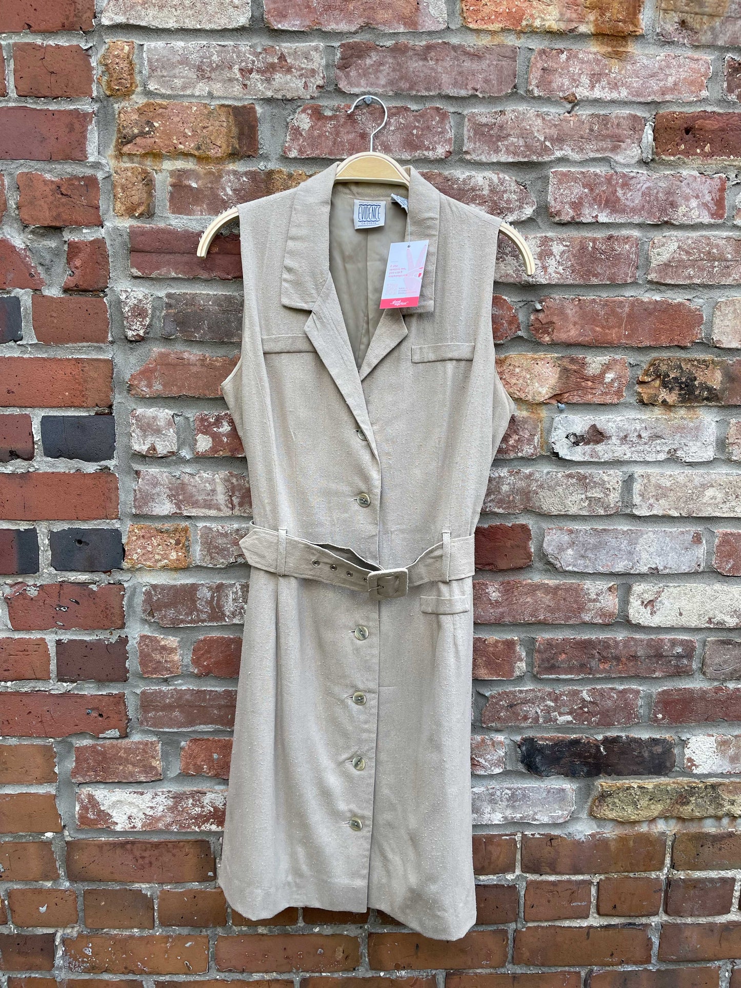 vintage 90s evidence 100% silk belted shirt dress