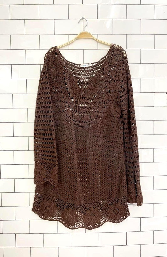 vintage 00s krista crochet festival cover up - good market thrift store