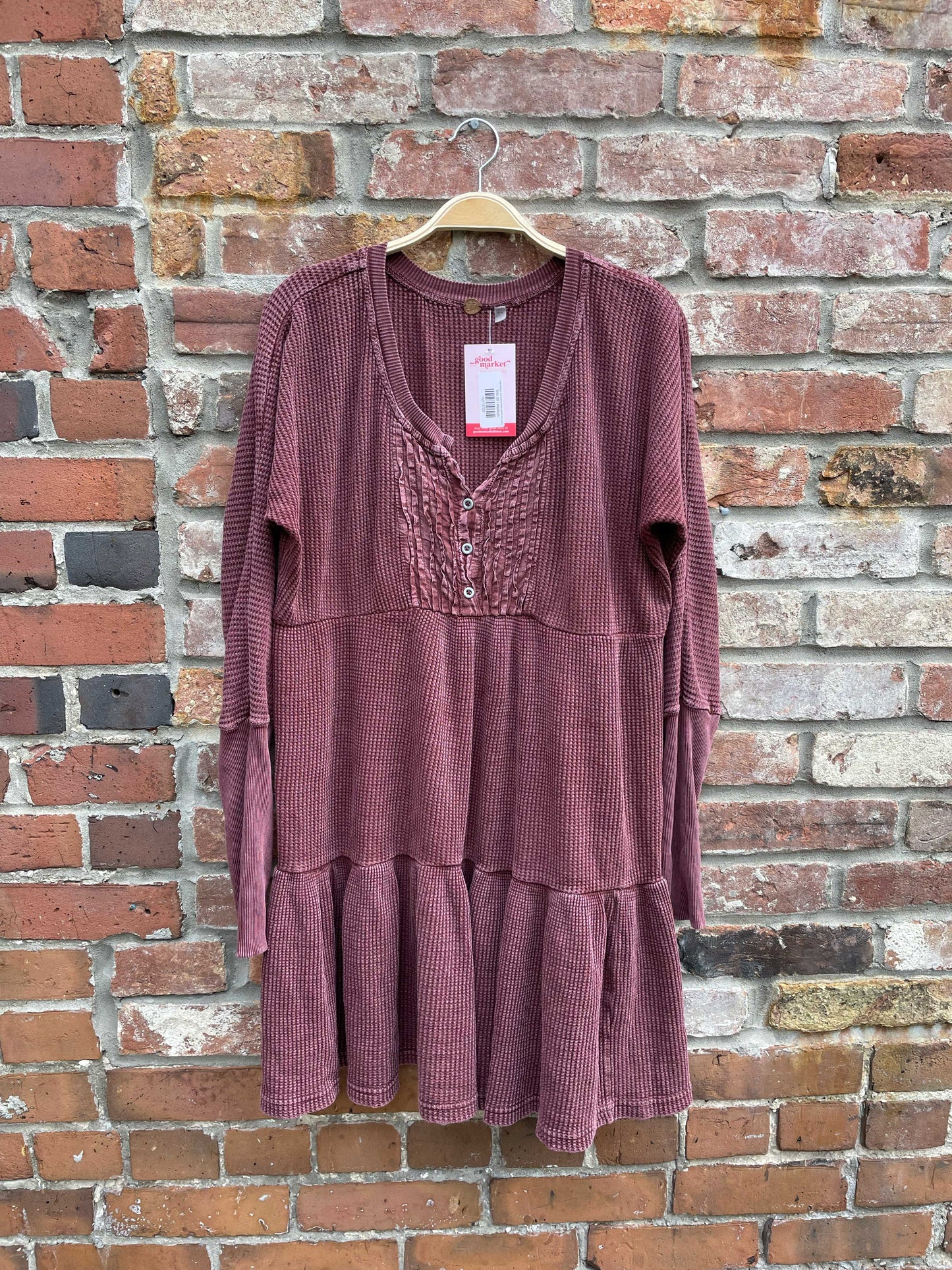 free people one jolene tiered waffle mini dress