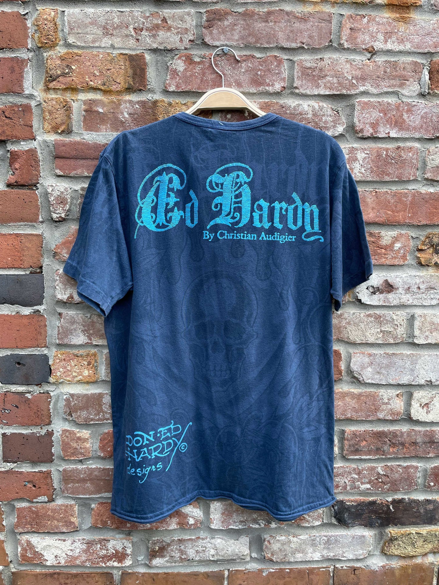 y2k ed hardy skull graphic tee