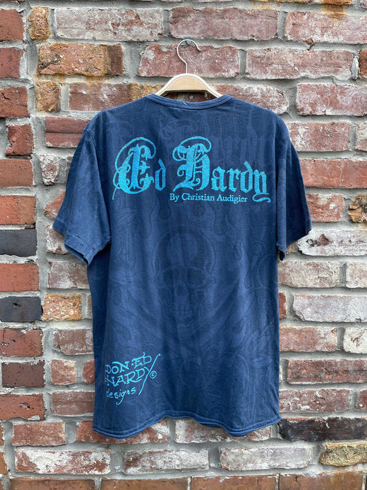 y2k ed hardy skull graphic tee