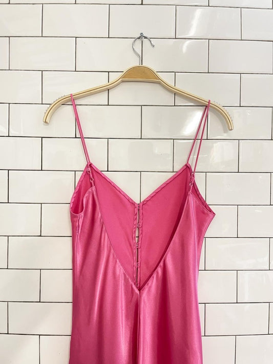vintage 00s la senza pink satin slip maxi dress - good market thrift store