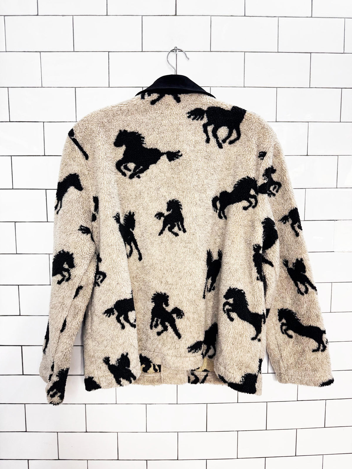vintage david paul new york horses fleece jacket | made in USA