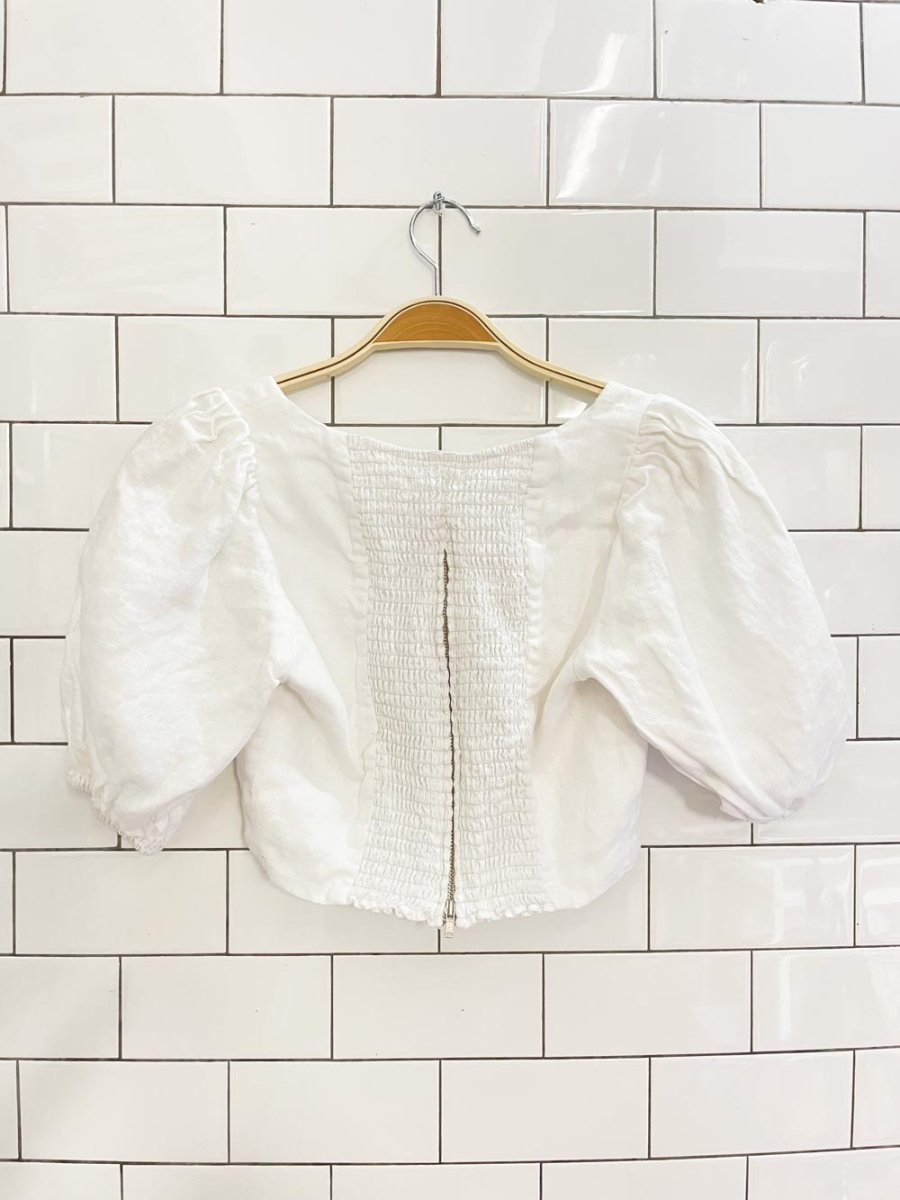 reformation yucca linen crop top - good market thrift store
