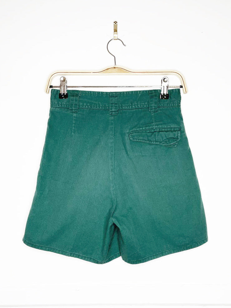 vintage 90s steel pleated high waist denim shorts