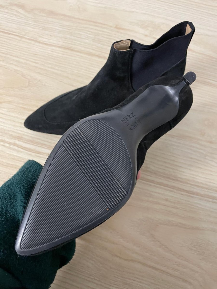 naturalizer lamb suede kitten heel boot - good market thrift store