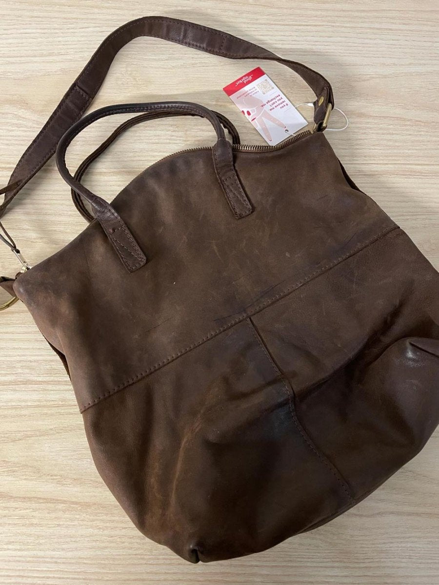 cha cha boho leather + suede bag - good market thrift store