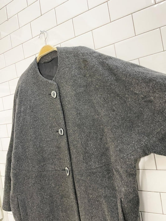 vintage mallia alpaca - wool cocoon union made coat - good market thrift store