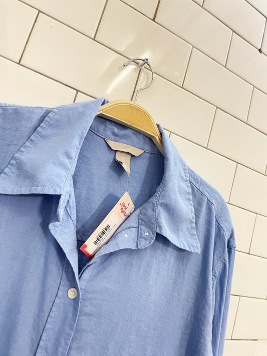 h&m oversized linen blend shirt - good market thrift store