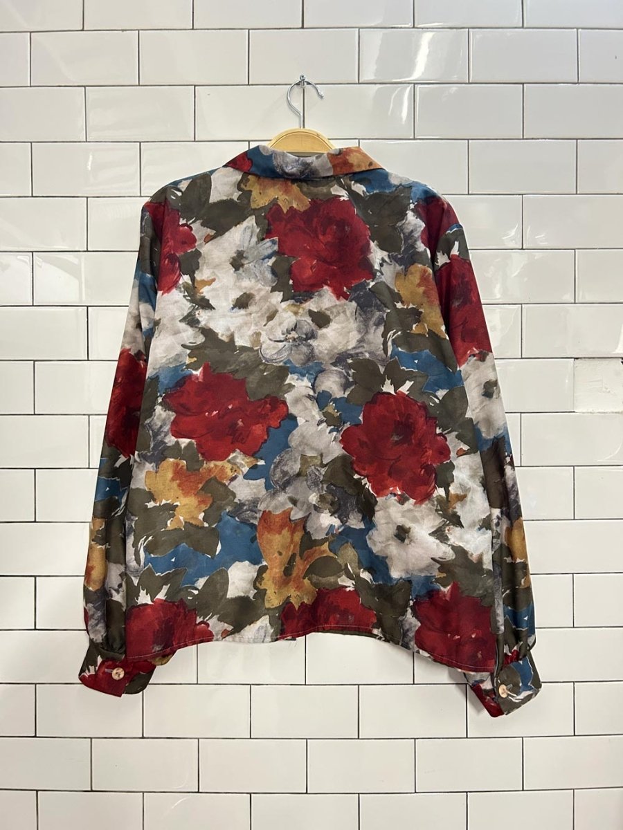 vintage 90s dallairds floral long sleeve shirt - good market thrift store