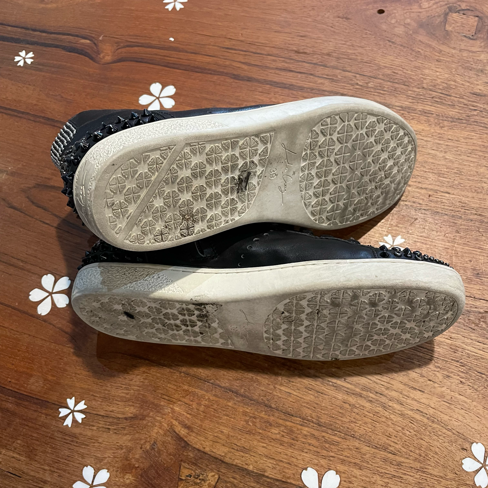 lola craig leather high top studded sneakers - size 39