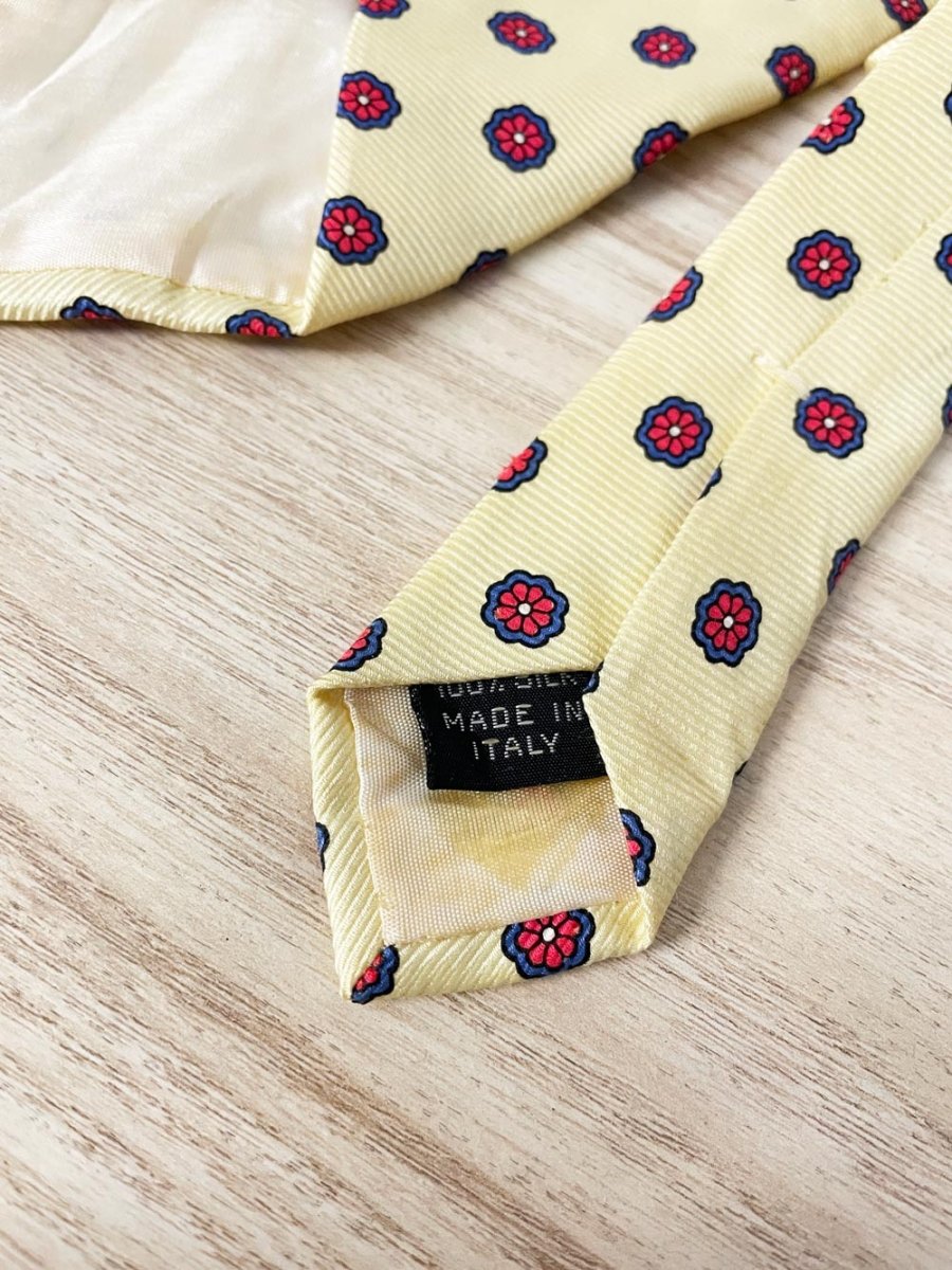 vintage 70s boston traders flower power silk tie - good market thrift store