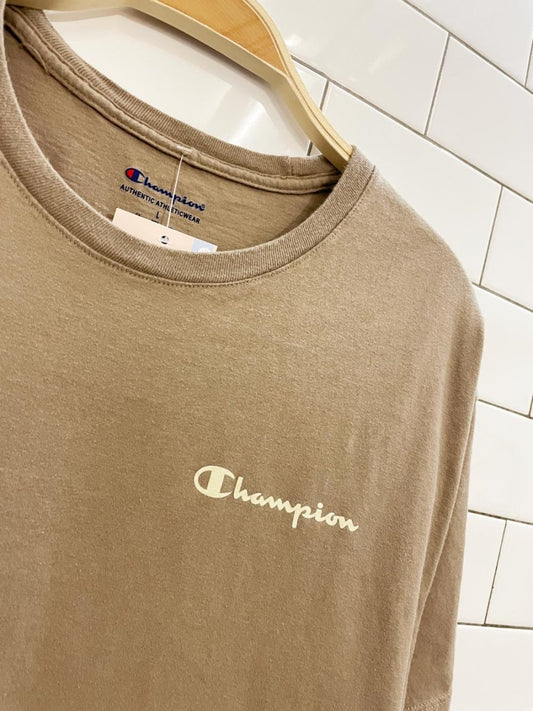 champion neutral minimal logo tee - good market thrift store